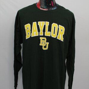 Baylor University Bears Long Sleeve Green Crew-Neck Tshirt Adult XL